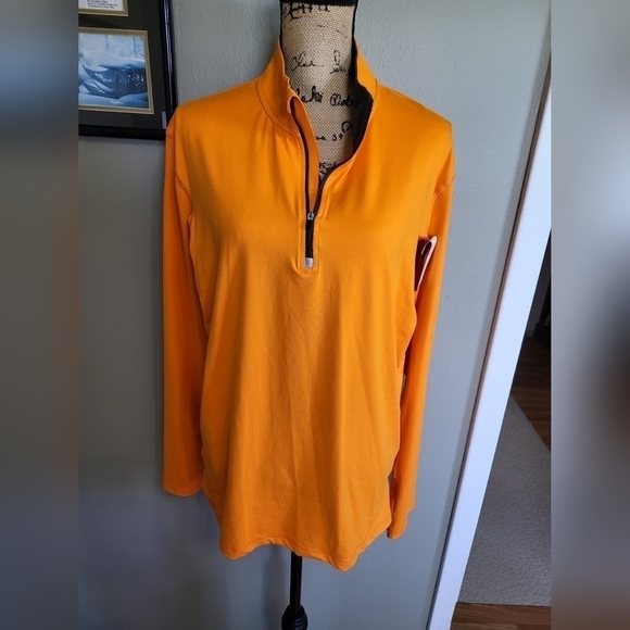 Champion Duo Dry Max 1/4 zip pullover NWT Orange - Picture 1 of 6